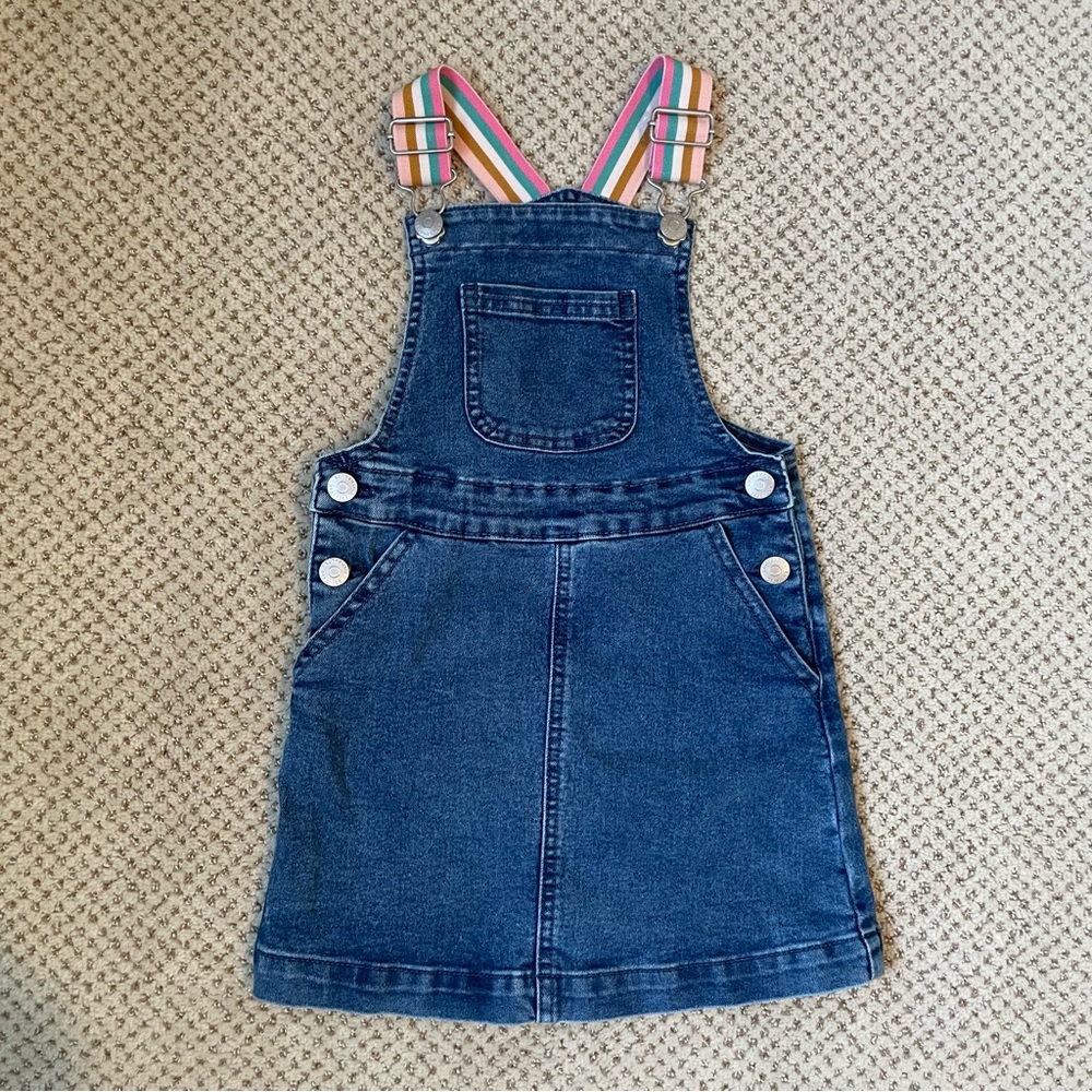 Girls 3-4 years overalls dress with colorful straps